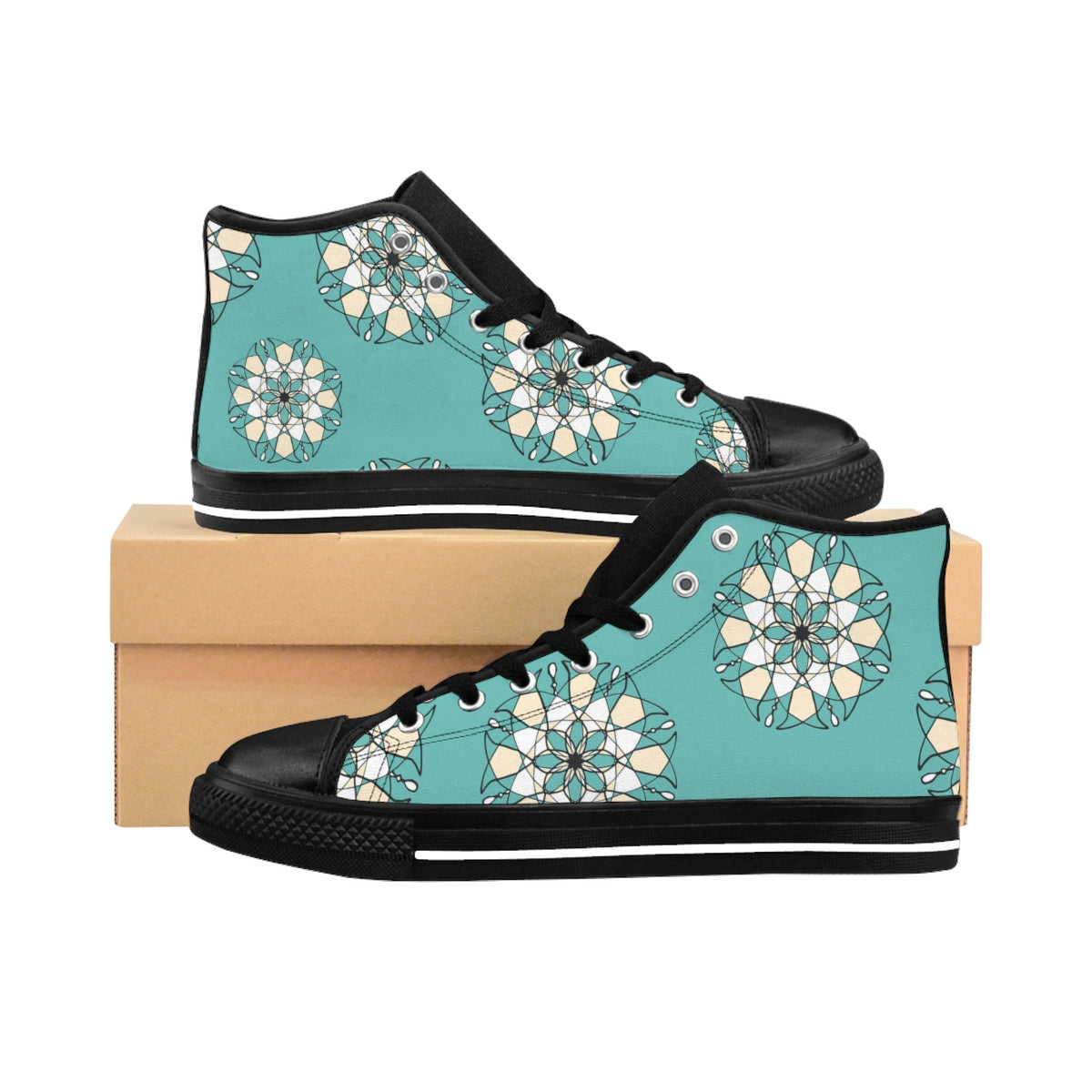 Geometric Madala High-top Sneakers Mint