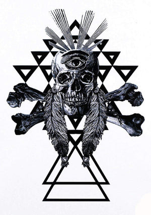 Gilded Girl Skull & Skeleton Pirate Tattoos (Set of 6) Body Art for Men & Women Waterproof Large Arm Temporary Tattoo