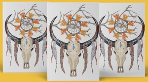 Dream catcher tattoo (Set of 3) Skull