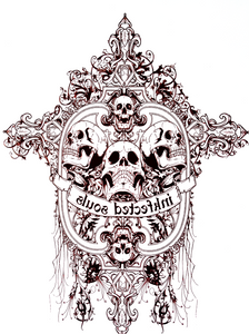 Skull Temporary Tattoos Body Arm Tattoo Sticker  [Brown]