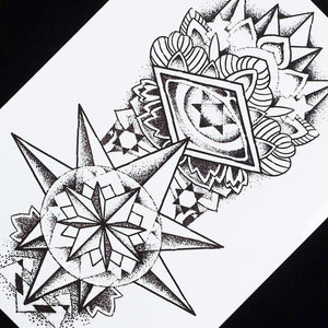 Tribal Large Black Temporary Tattoo