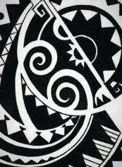 Moai Large Tribal Black Temporary Tattoo