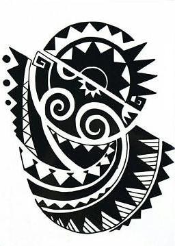 Moai Large Tribal Black Temporary Tattoo