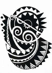 Moai Large Tribal Black Temporary Tattoo