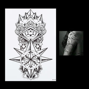 Tribal Large Black Temporary Tattoo