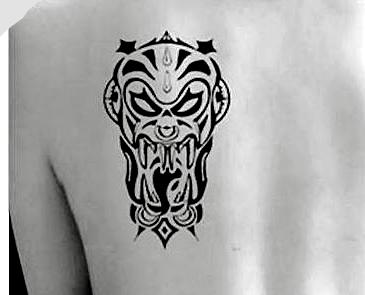 Tribal Demond Large Vampire Black  Zombie Temporary Tattoo