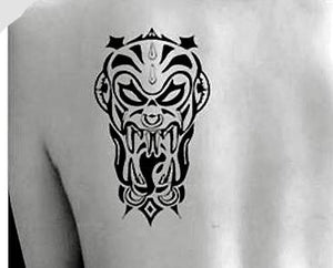 Tribal Demond Large Vampire Black  Zombie Temporary Tattoo