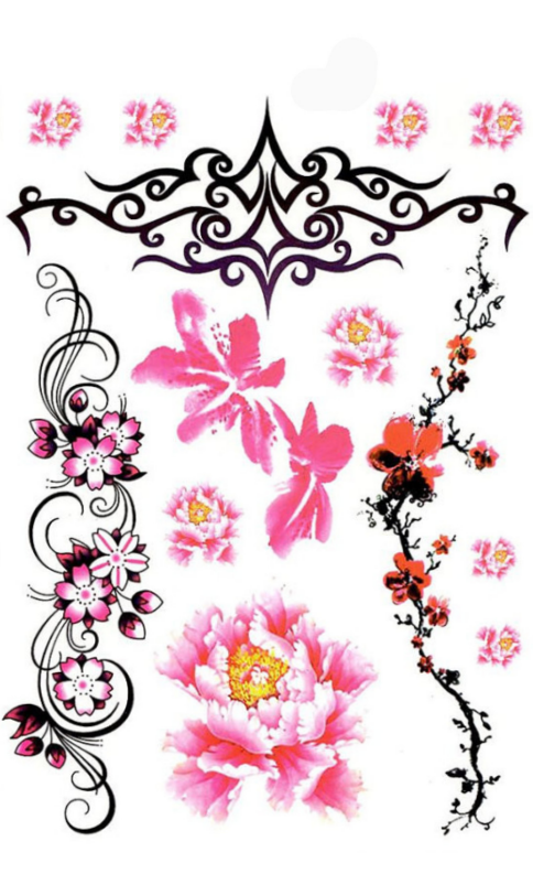 Tribal Flower Temporary Tattoo