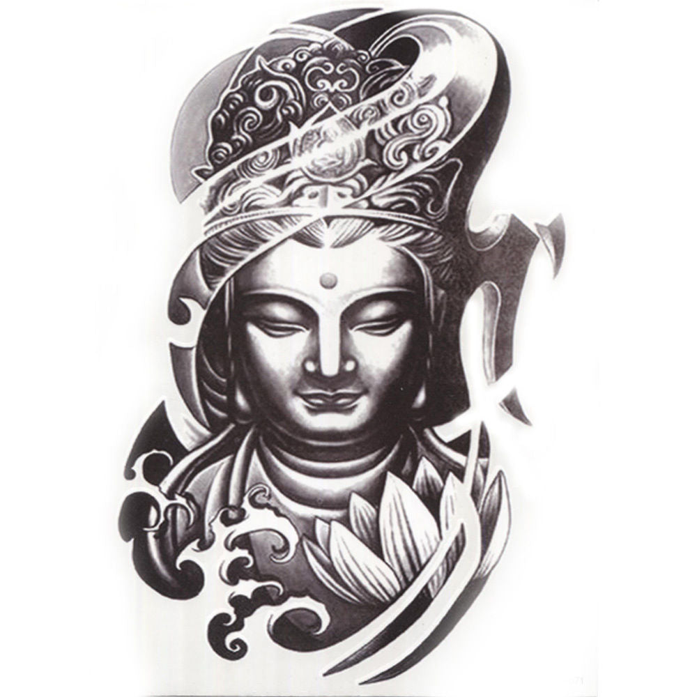 Lotus Buddha Temporary Tattoo