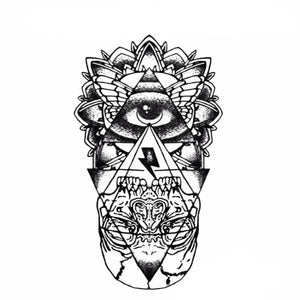 Eye Totem Temporary Tattoo [Black]