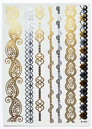 Premium Bracelets Gold Metallic Temporary Tattoo