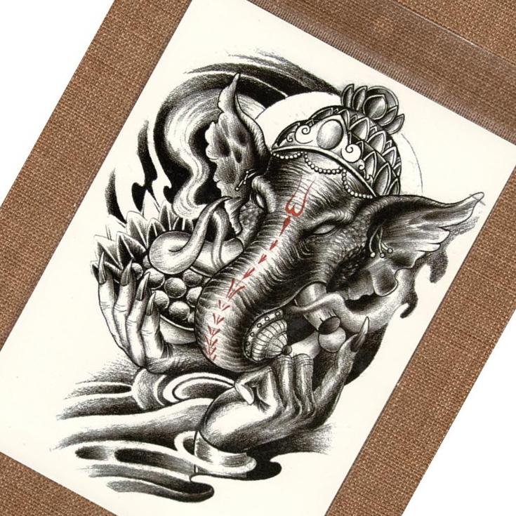 Elephant Buddha Temporary Tattoo Ganesha