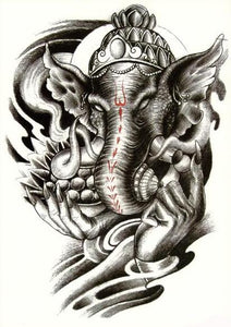 Elephant Buddha Temporary Tattoo Ganesha