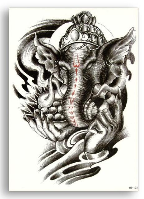 Elephant Buddha Temporary Tattoo Ganesha