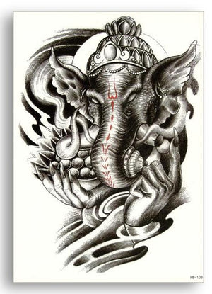 Elephant Buddha Temporary Tattoo Ganesha