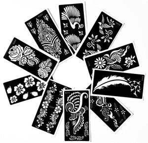 Tattoo Stencil (10 Sheet) Henna Designs Temporary Tattoo / Self-Adhesive Temple