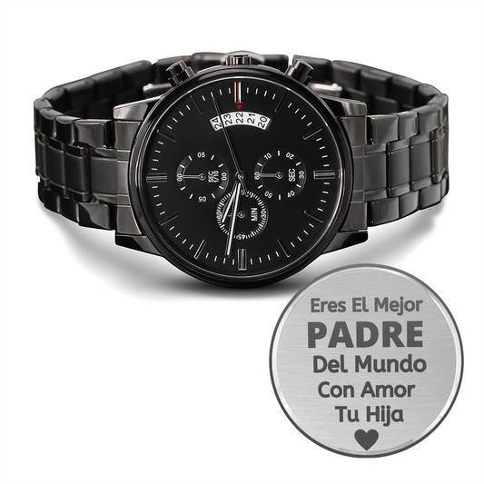 "ERES EL MEJOR PADRE DEL MUNDO" Regalo De Hija Para Papa Reloj Con Frase Grabada Gift for Daughter