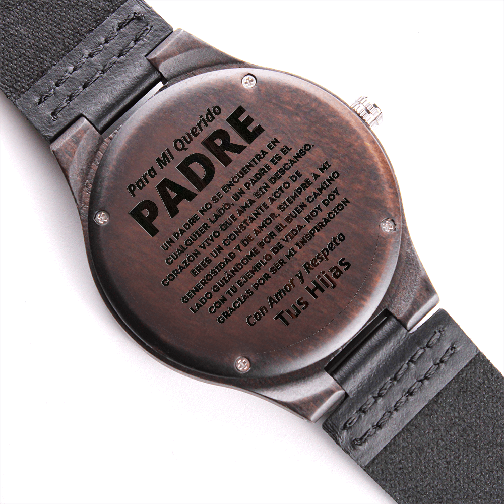 Regalo Dia Del Padre | Reloj de Madera Grabado  Para Papa De Tus Hijas