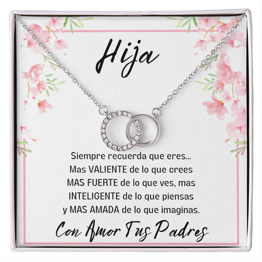 Regalo para hija de papa - Collar de corazones en Plata .925 con Zirconia