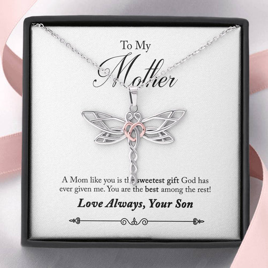 Mother's Day Dragonfly Necklace Gift From Your Son