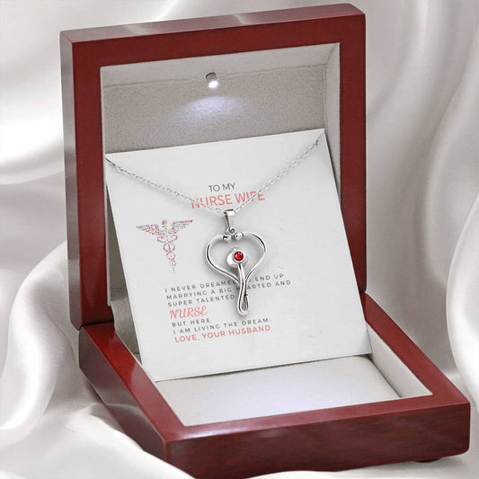 To My Nurse Wife. Love, Your Husband. Personalized Necklace