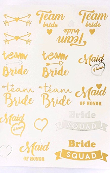 Metallic Bachelorette Party Tattoos Bride Tattoos