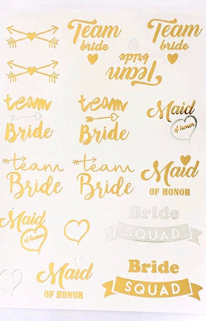 Metallic Bachelorette Party Tattoos Bride Tattoos