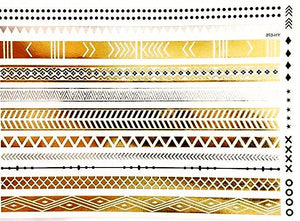 Bracelet Metallic Gold/Silver & Black Temporary Tattoos
