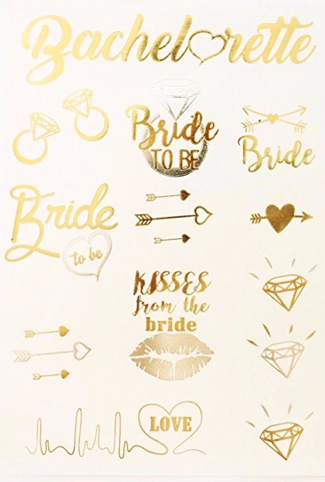 Metallic Bachelorette Party Tattoos Bride Tattoos