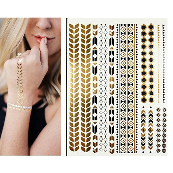 Premium Metallic Temporary Tattoo Bracelets