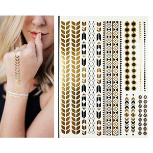 Premium Metallic Temporary Tattoo Bracelets