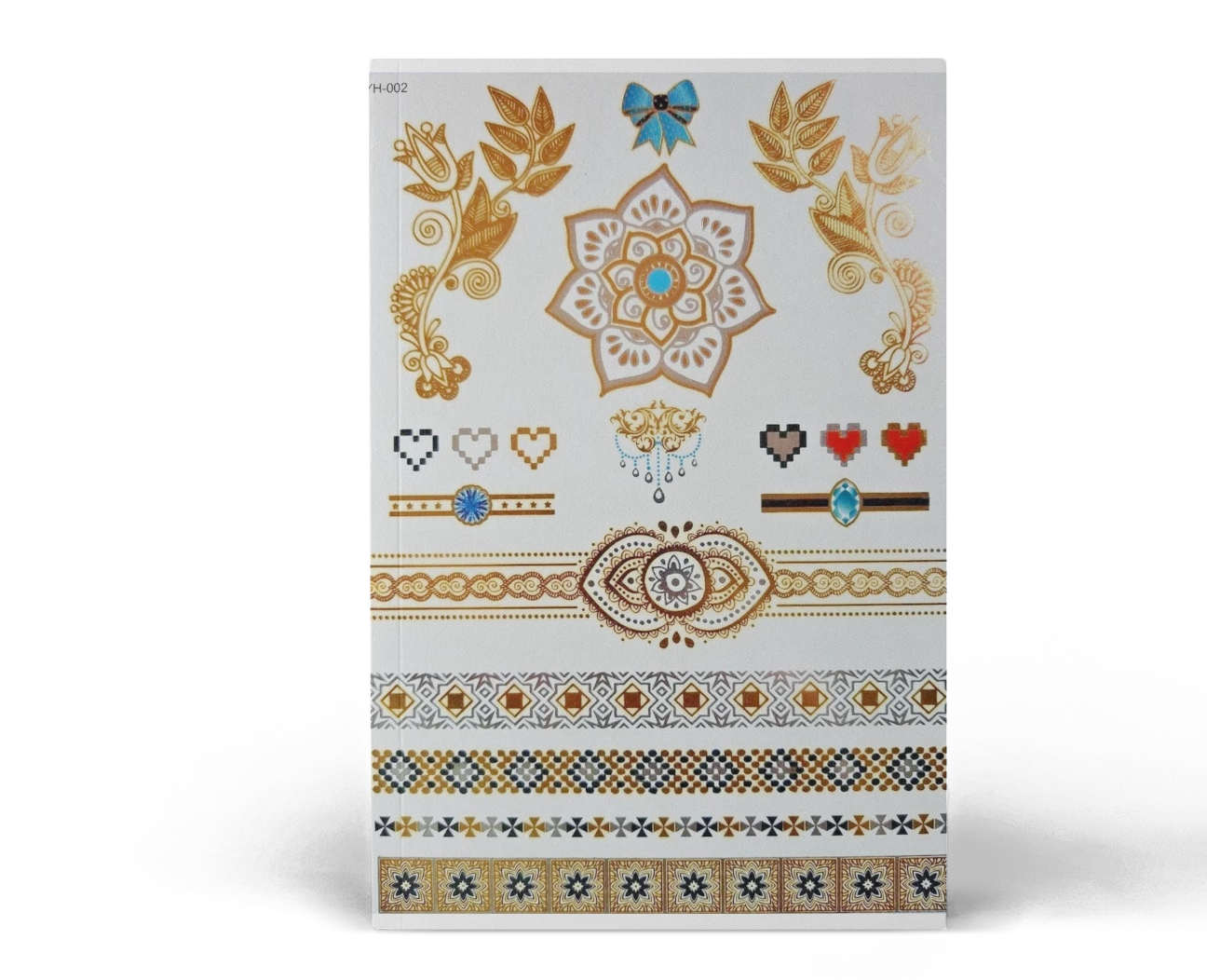Premium Quality Metallic Temporary Tattoos Mandala Bracelets Armbands Hearts