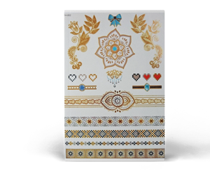 Premium Quality Metallic Temporary Tattoos Mandala Bracelets Armbands Hearts
