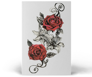 (Set of 3) Vintage Red Rose Temporary Tattoo
