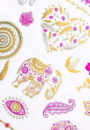 Metallic Pink & Gold Temporary Tattoos
