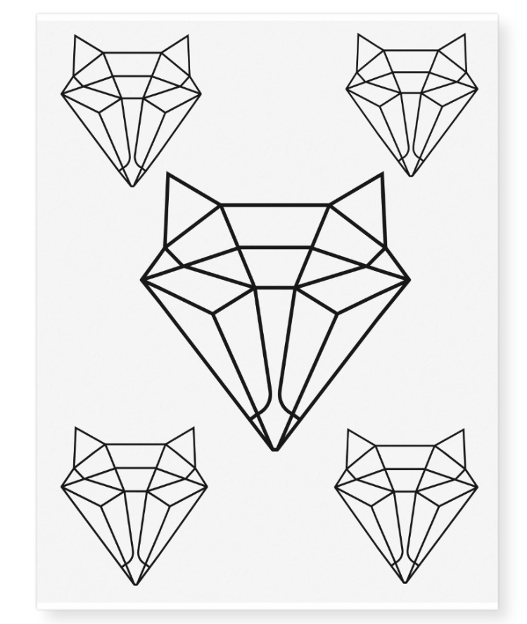 Geometric Fox Temporary Tattoos