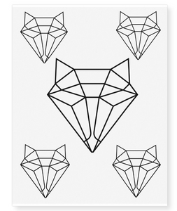 Geometric Fox Temporary Tattoos