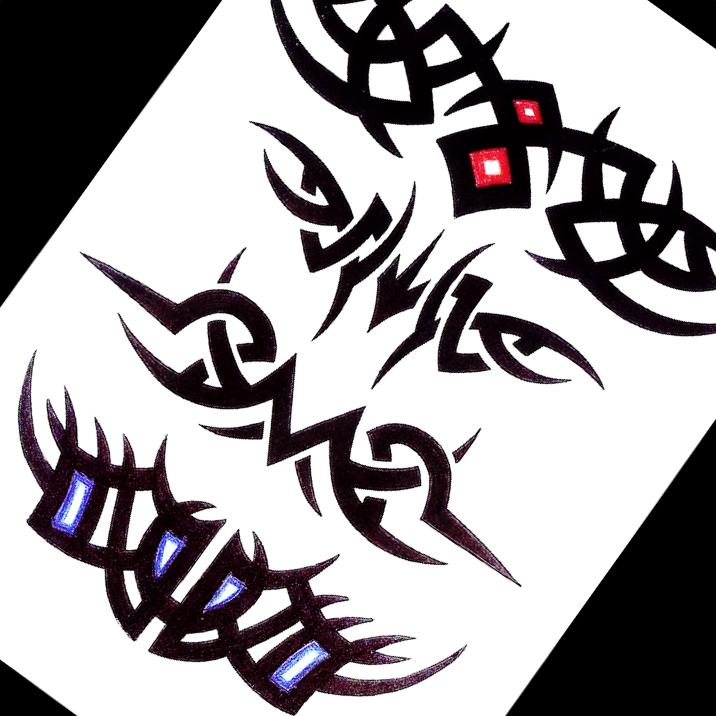 Tribal Chest /Arm Temporary Tattoo 4 in 1