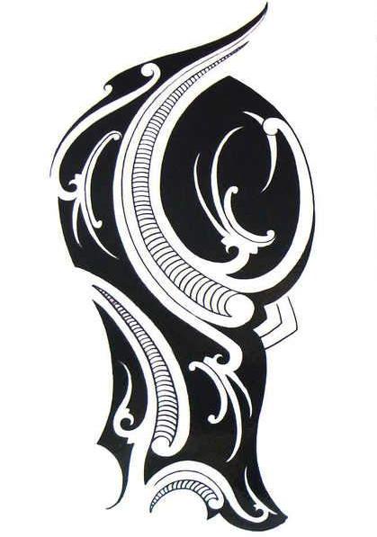 Arm Tribal Large Black Temporary Tattoo