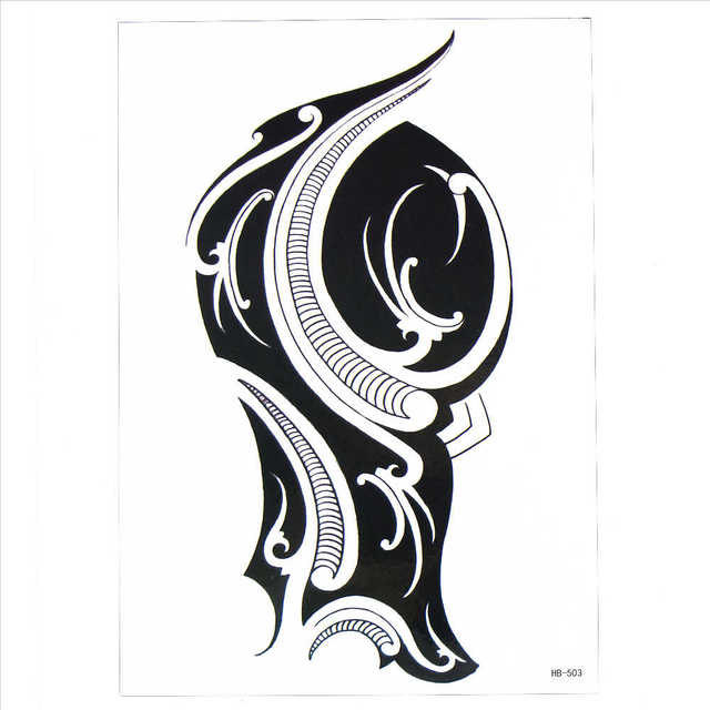 Arm Tribal Large Black Temporary Tattoo