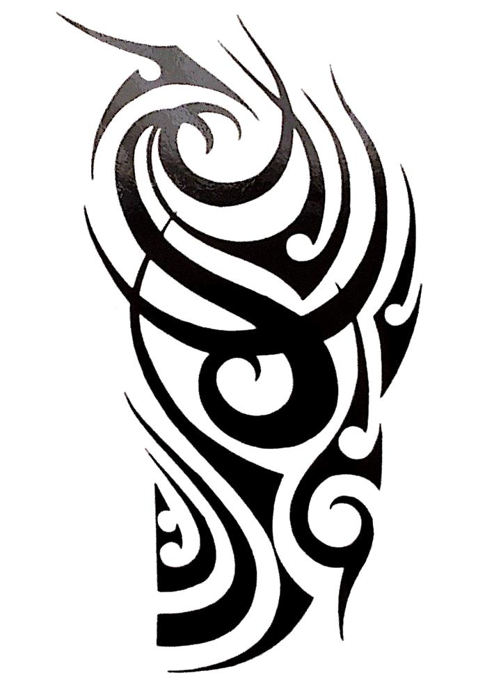 Large Tribal  Black Temporary Tattoo