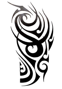 Large Tribal  Black Temporary Tattoo
