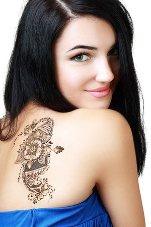 Stencils for Henna Tattoos (10 Sheets) Self-Adhesive Body Art Temporary Tattoo