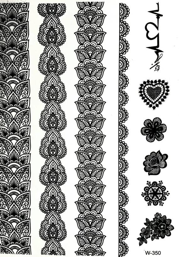 Temporary Tattoo Henna inspired - Indian designs