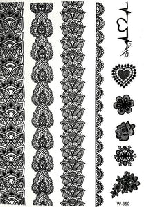 Temporary Tattoo Henna inspired - Indian designs