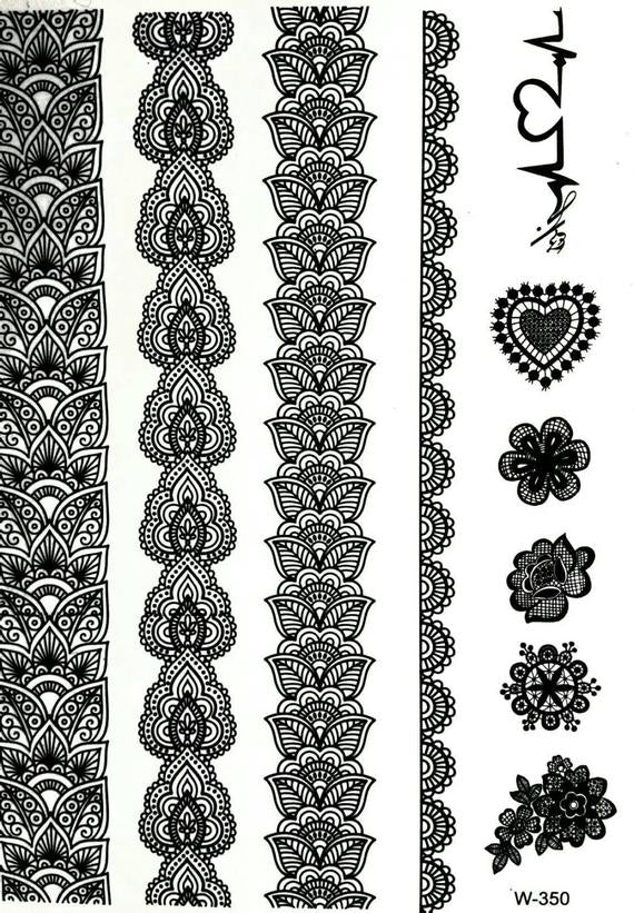 Temporary Tattoo Henna inspired - Indian designs