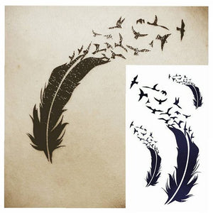 Feather Bird Temporary Tattoos
