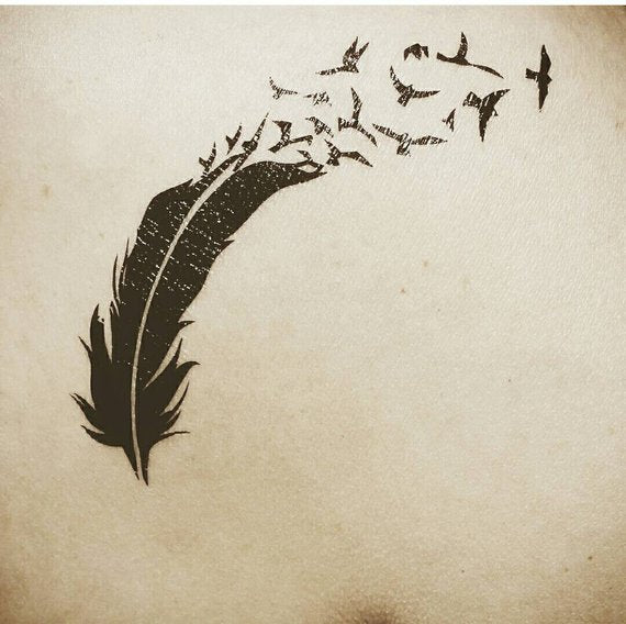 Feather Bird Temporary Tattoos