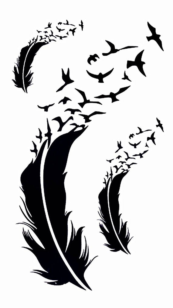 Feather Bird Temporary Tattoos