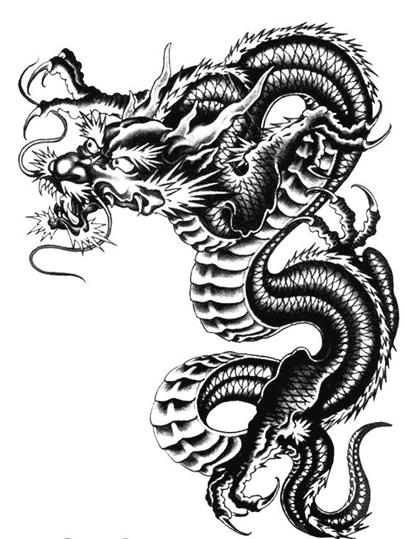 Large Temporary Black Dragon